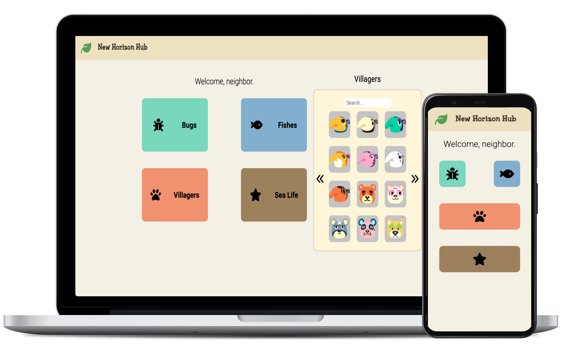 mock up image of New Horizon Hub on a laptop and smart phone
